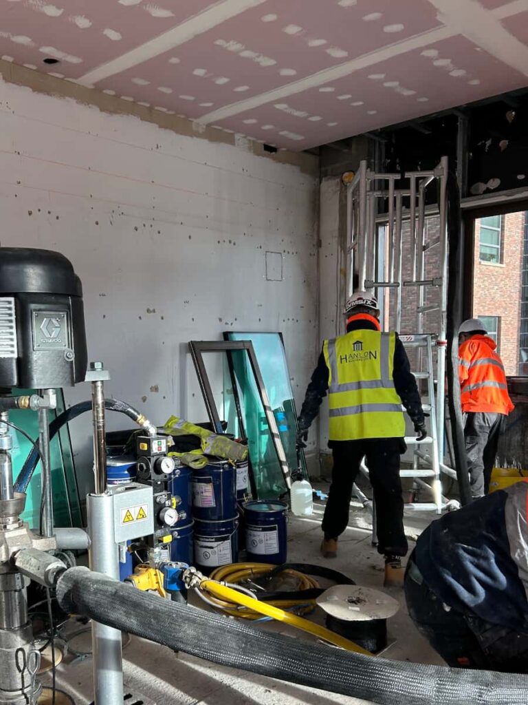 workers inside a building site